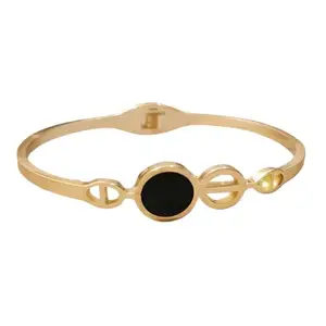 Women’s Fashion Bracelet/Designer Kada with Black Enamel
