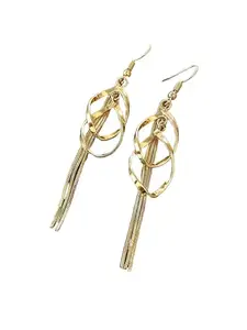 Earrings for Women and Girls Pearl Dangler | Gold Toned Spiral Designed Long Danglers Earrings | Birthday Gift for girls and women Anniversary Gift for Wife