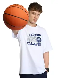 CAVA Certified Hoopers Oversized Printed Tee - Men (in, Alpha, M, Regular, White)