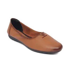 Zoom Shoes Premium Leather Comfortable Lightweight Bellies for Women with TPR Sole Ideal for Casual Wear Beige