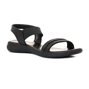 Khadim's Black Flat Sandal for Women