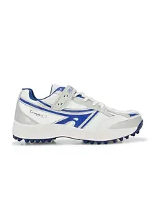 PRO ASE SPORT Pro ASE Lightweight Cricket Shoes - Durable & Comfortable | Ideal for Turf, Ground & Hard Surfaces | Allrounder Design with Studs, Velcro & Superior Grip | White, Blue, Green, Red