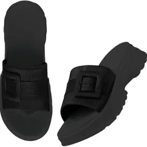 TopiBaaz Stylish Extra Soft EVA Cushion Comfort Sliders Slipper For Women | Comfortable & Light Weight | Waterproof & Everyday Use Slip-On For Women And Girls (Black,3uk)