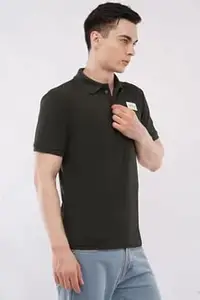 Carver Men's Polo T-Shirt, Short Sleeve, Textured Knit, Collared Neck