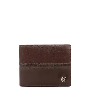 Da Milano Brown RFID Protected Leather Bifold Wallet for Men with Multicard Slot (10080A-OL)
