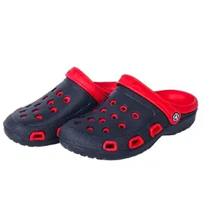 Men's Clogs Slip On Men Stylish & Comfortable Clogs for Running & Walking Men's Clogs (Black&Red, 6)