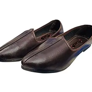 Vihan Creation Ethnic Juttis/Mojaris for Men ll Casual Pathani Jutis for Men ll Trendy Casual Shoes for Men GeJ-1773 (Tan, 6)