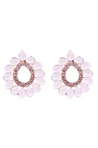 Sunhari Jewels Pink Earrings Crystal Earrings for Girls and Women-301 Pink