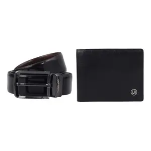 Da Milano Leather Premium Gift Set for Men | Men Wallet & Belt Combo - Black (0001-49-OL)