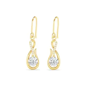 CLARA 925 Sterling Silver Ceci Solitaire Earrings | Gold Plated, Swiss Zirconia |Gift for Women and Girls