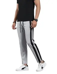 Mack Jonney Men’s Striped Track Pants | Side Stripe Design | Regular Fit | Casual & Athleisure Wear |Pack of 1-MMJ-53