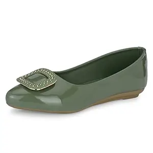 Flavia Women Ballet Green Ain/41 7UK