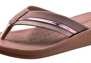 FLITE PUL-204 Women's PU Slippers | Outdoor Comfortable Flip-Flops for Women & Girls | Anti-Slip Durable Thong Sandals for Ladiers (Pink, UK Footwear Size System, Adult, Women, Numeric, Medium, 6)