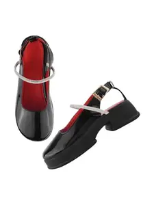 SELFIEE Trending Alluring Stylish Block Heel Marry Jane Shoes Soft & Comfortable Bellies for Womens and Girls