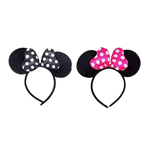 INAAYA Headbands Cartoon Hair Bands For Kids Girls Pink Set Of 2