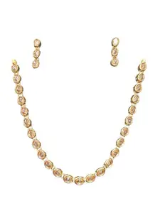 Polki Kundan Necklace Set for Women | Gold Polish | For any special occasion