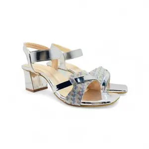 Fabbmate Stylish heel sandal for Women and Ladies (Sliver, 5)