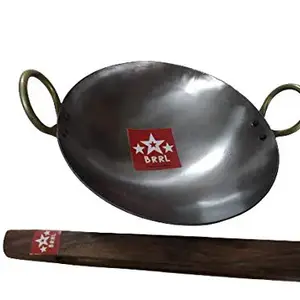 BRRL New Iron Loha Lokhand Kadhai Wok Cooking Pan for Cooking and Frying Veg Or Non Veg