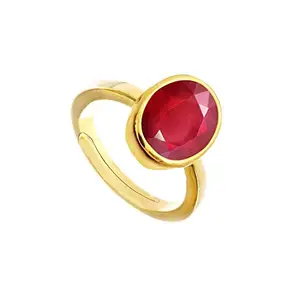 Kirti Sales Original Certified Natural Ruby (Manik) 6.25 Ratti 5.50 Carat Panchdhatu Gold Polish Bith Stone Ring for Astrologycal Purpose
