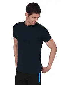 XYXX Men's Round Neck Regular fit Solid Tshirt | Softer Than Cotton | Cotton Rich Tshirt for Men| Anti-Microbial Silver Finish