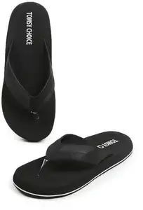 TOMSY CHOICE ROLEEX Men's soft Slippers Flip Flops Clogs Crocks in exciting color for Daily Use, Size 6 (Black)