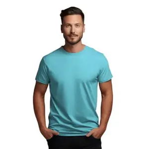 BROWN BOYS FASHION Plain Cotton T-Shirt for Men – Comfortable & Stylish Casual Wear (in, Alpha, 2XL, Standard, Sky Blue)