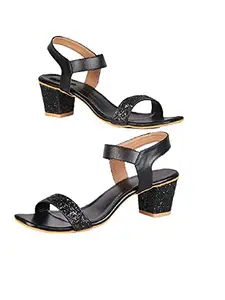WalkTrendy WalkTrendy Womens Synthetic Black Sandals With Heels - 2 UK (Wtwhs563_Black_35)