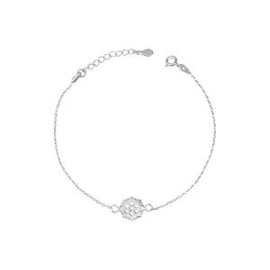 MAIRA 925 Sterling Silver Snowflake Design Rakhi/Bracelet Bhaiya Rakhi | Rakhi for Brother-Happy Rakshabandhan | With Certificate of Authenticity and 925 Hallmark