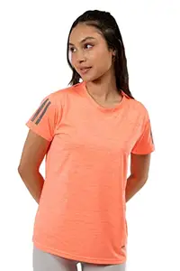 Harbour 9 The Workout Women T-Shirt Injected Orange Relaxed Fit for Comfortable Casual Wear Fashionable