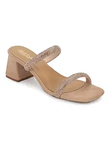 TRUFFLE COLLECTION Women's ST-1335 Beige Suede Fashion Sandals - UK 7