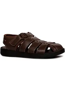 Scholl Men's JUSTIN FM Sandals (8644176_BROWN_6 UK)