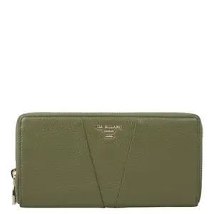 Da Milano Leather Zip Wallet for Women - Green (10072C)
