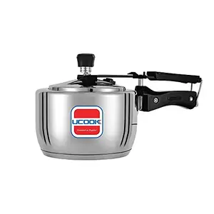 UCOOK Steeltuff Stainless Steel Inner lid Induction Base Pressure Cooker, 1.5 Litre, Silver price in India.