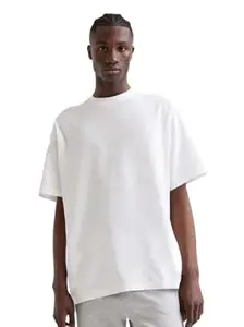 Kshreeram Men Solid Round Neck Cotton White T-Shirt