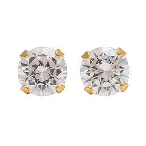 STUDEX 6MM Cubic Zirconia 24K Pure Gold Plated Ear Studs | Hypoallergenic | Ideal for every day wear