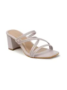 ICONICS Women's Sleep On Stylish and Comfortable Back Strap Sandal for Casual IOffice I Party Use ICN-SI-W-28 Lavender Heeled 4 Kids UK