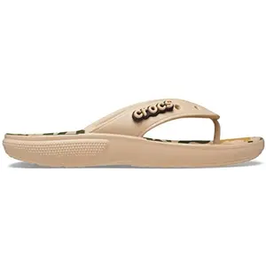 crocs Unisex-Adult Synthetic Classic Chai/Camo Flip Flop - 9 UK (207833-2YF-M10W12)