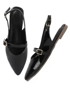 TRYME Comfortable Shiny Mules Flats Sandals Light Weight Trendy All Occasion For Women & Girls