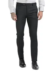 Mc Henry Men's Waist Expandable Wrinkle Free Stretchable Striped Slim Fit Elite and Luxurious Formal Trousers for Men