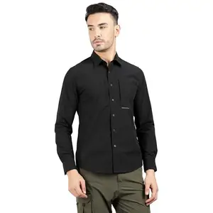 Royal Enfield Packable Outdoor Shirt Black (XS) 38 CM | Material: 100% Polyester | Fabric: Woven 120.0 GSM | Type: Button Down Collar | Style : Packable Outdoor | Gender: Men's