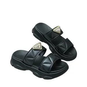 I.A Trader New Summer Luxury Sandals for Women Attractive Wedge Slippers for Girls & Women (Black, 5)