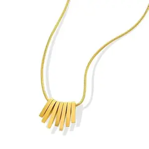 Anti-Tarnish Golden Chain Necklace with Pendant for Girls/Women - Perfect for Gifting & Parties & Special Occasions | Flow Necklace