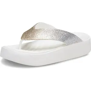 Crocs Getaway Chunky Glitter Platform Flip WMNS White UK 5