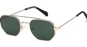 VINCENT CHASE EYEWEAR Unisex Adult | Full Rim Hexagonal Stylish Sunglasses | Polarized And 100% UV Protected | Men & Women | Small | Vc S14077