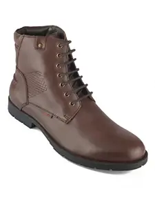 Red Chief Brown Leather Casual Derby Shoes for Men