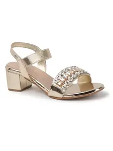 iconics Women Fashion Sandal,Gold,UK-6