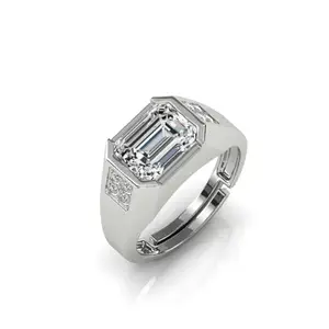 RRVGEM Natural zircon ring 10.00 Carat Certified Handcrafted Finger Ring With Beautifull Stone american diamond ring Silver Plated for Men and Women