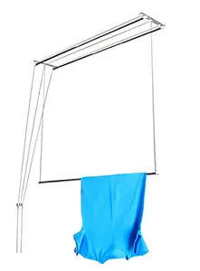 CYBERCITY CYBERCITY - (3 Pipe X 7 Feet UV Protected Nylon Ropes Individual dropdown Ceiling Cloth Dryer/Cloth Hanger/Cloth Drying Stand for Balcony/Clothes Stand for Drying
