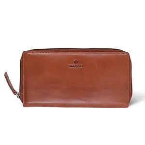Biaggio Genuine Leather Wallet for Women Functional, Timeless Design, Cognac (B09NXQBPHR)