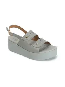 ELLE Decoration ELLE Women's Fashionable Adjustable Strap Comfartable Sandals Colour-Grey, Size-UK 4